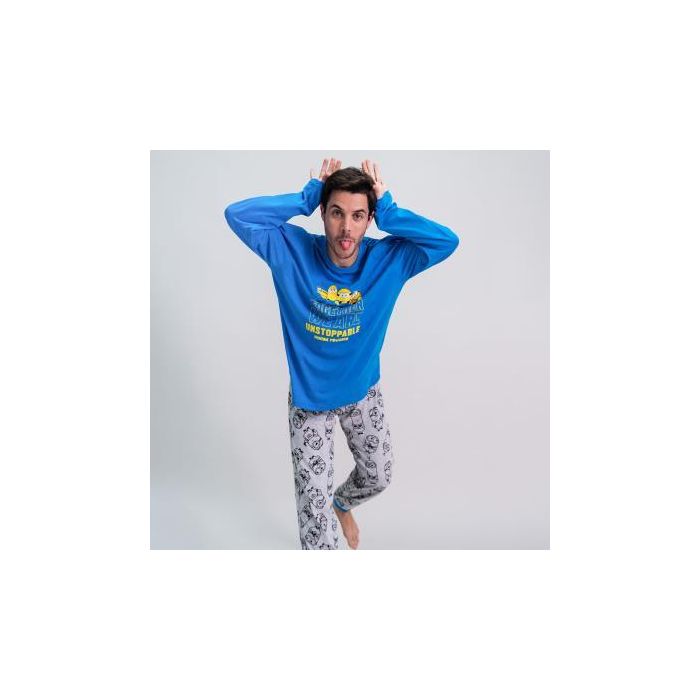 Pijama Largo Single Jersey Minions Azul 3