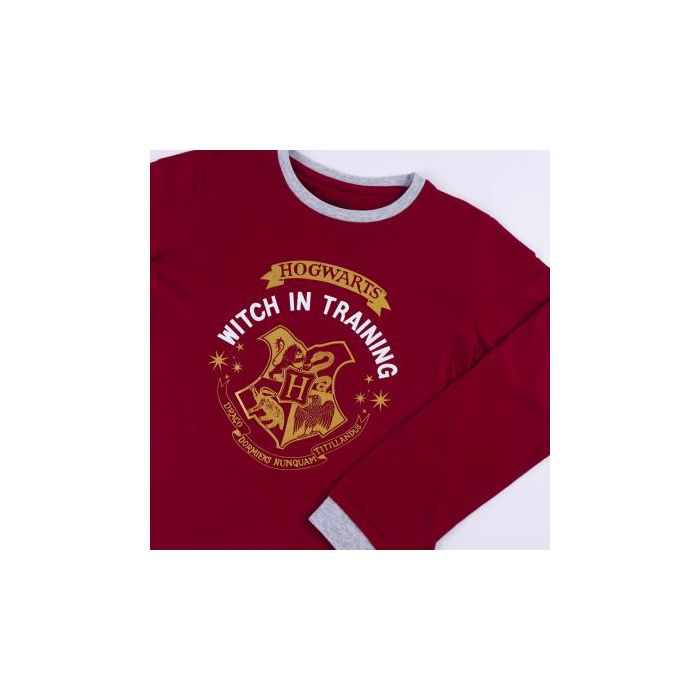 Pijama Largo Single Jersey Harry Potter Rojo Oscuro 10 Años 2