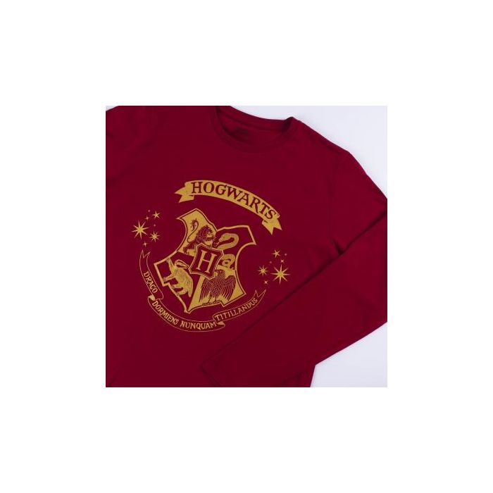 Pijama Largo Single Jersey Harry Potter Rojo Oscuro S 2