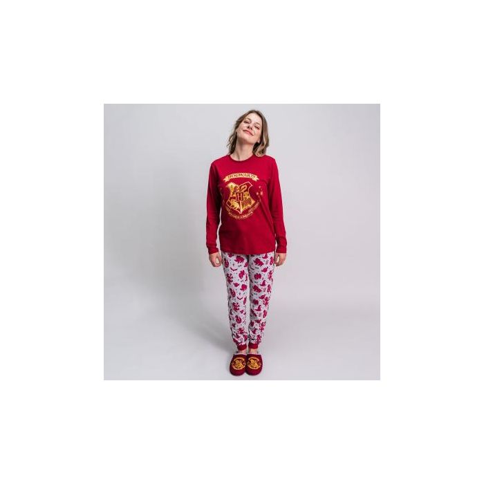Pijama Largo Single Jersey Harry Potter Rojo Oscuro 3