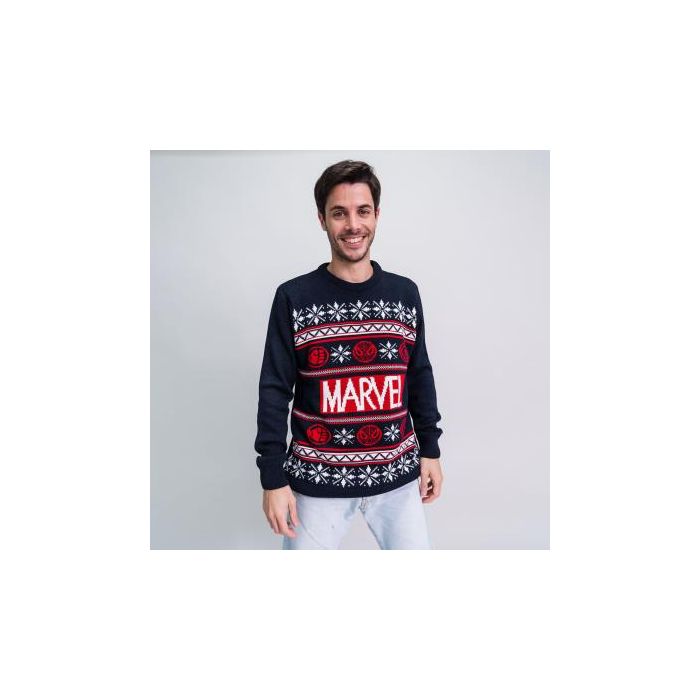 Jersey Punto Tricot Marvel Azul Oscuro 3 Jersey Punto Tricot Marvel Azul Oscuro 3