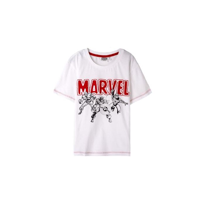 Camiseta de Manga Corta Infantil Marvel Blanco 12 Años