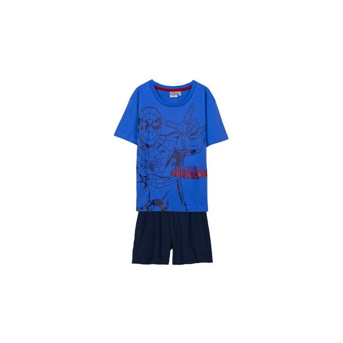 Pijama Corto Single Jersey Spiderman Azul 0
