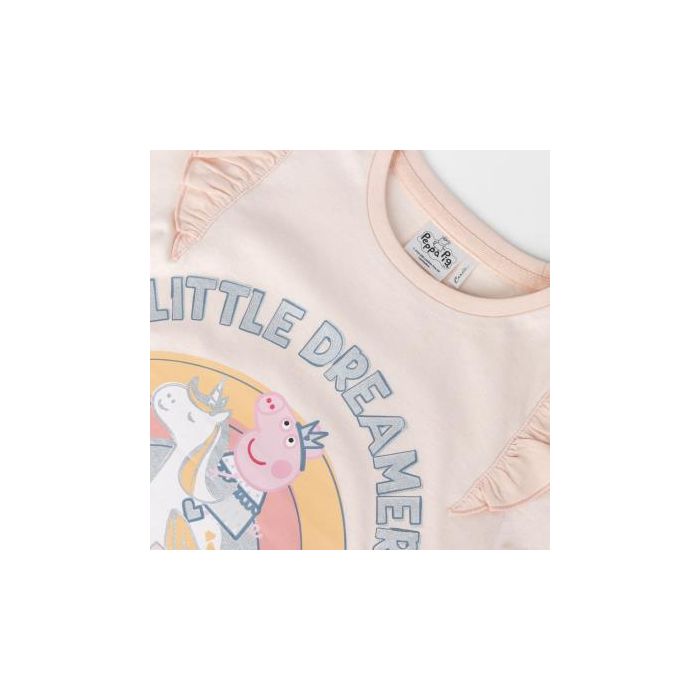 Camiseta Corta Single Jersey Peppa Pig Rosa Claro 2