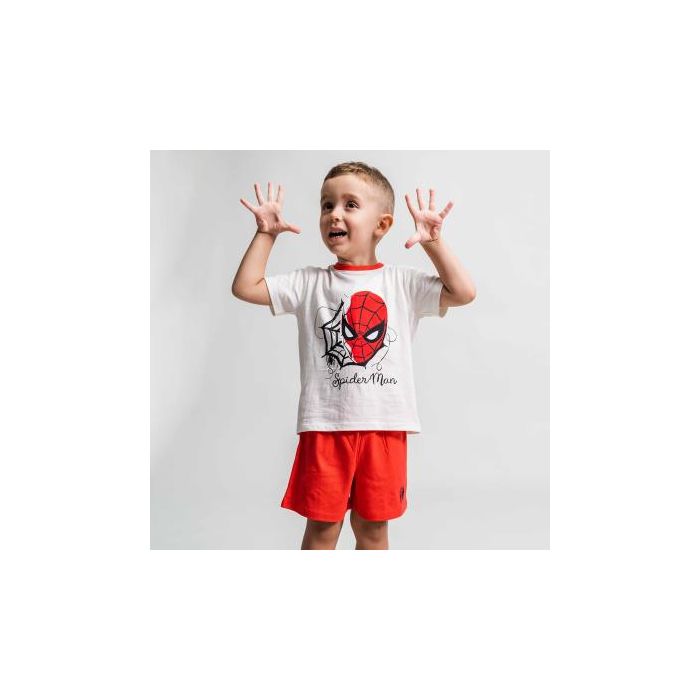 Pijama Corto Single Jersey Spiderman Rojo 3