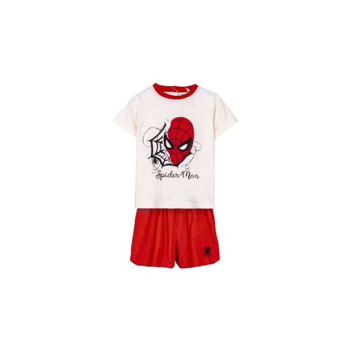 Pijama Corto Single Jersey Spiderman Rojo