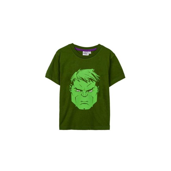 Camiseta Corta Single Jersey Avengers Hulk Beige