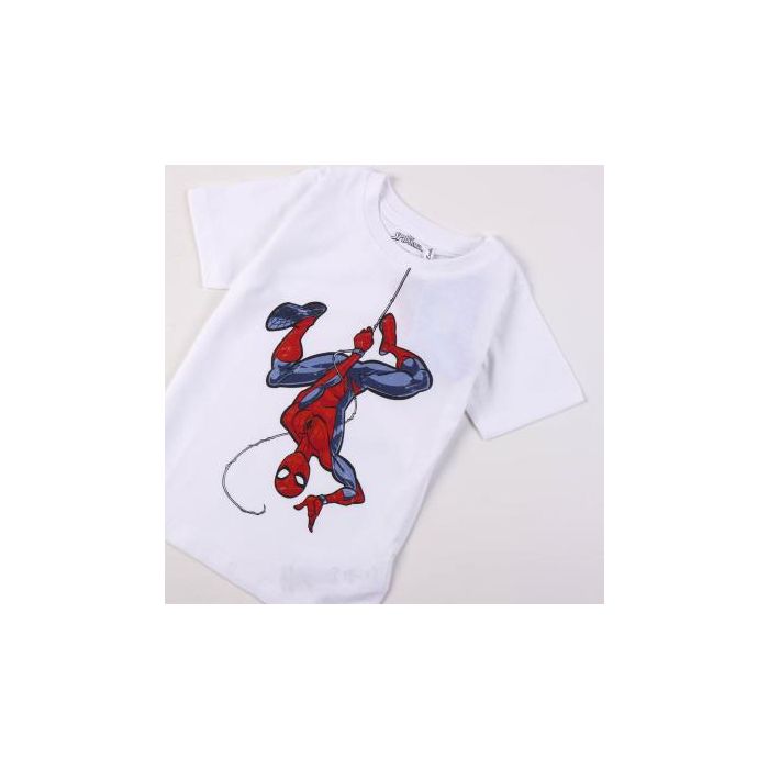 Camiseta Corta Single Jersey Spiderman Blanco 2