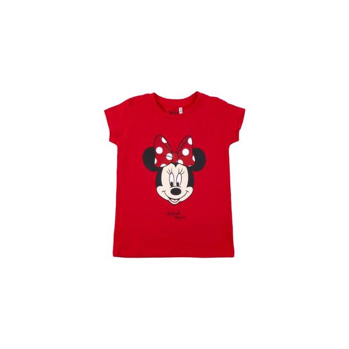Camiseta de Manga Corta Infantil Minnie Mouse Rojo 8 Años
