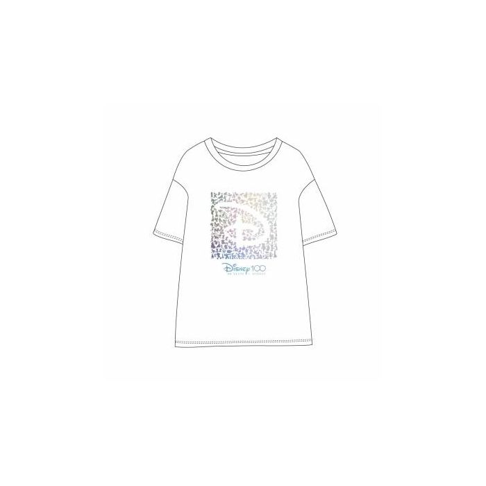 Camiseta Corta Single Jersey Disney 100 Blanco