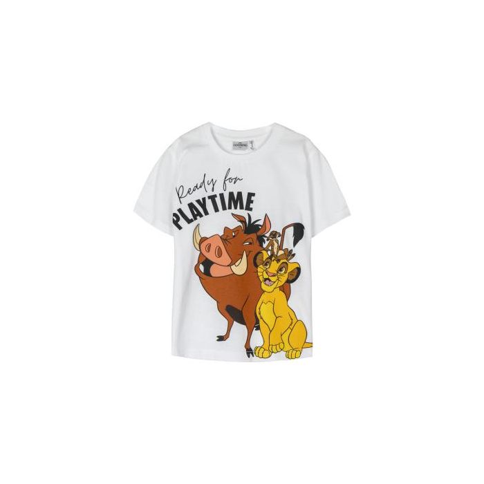 Camiseta de Manga Corta Infantil The Lion King Blanco 3 Años