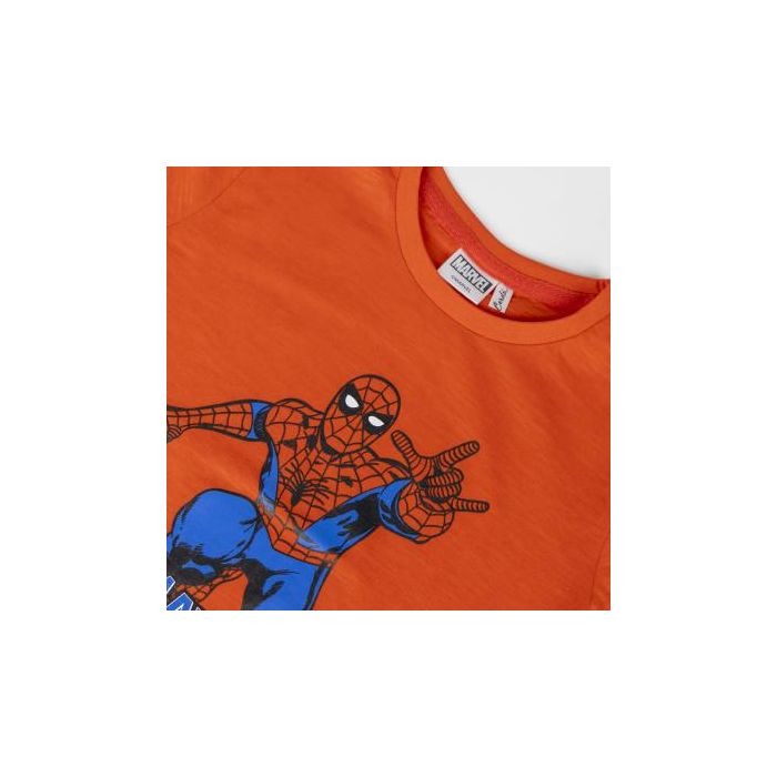 Camiseta Corta Single Jersey Spiderman Naranja 2