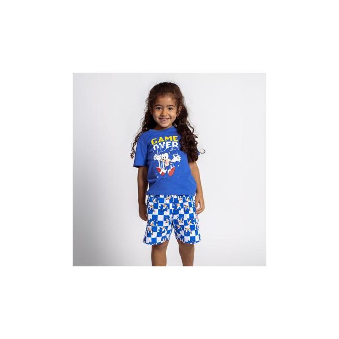 Pijama Corto Single Jersey Sonic Azul 4
