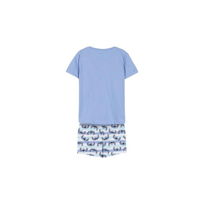 Pijama Corto Single Jersey Stitch Azul 1