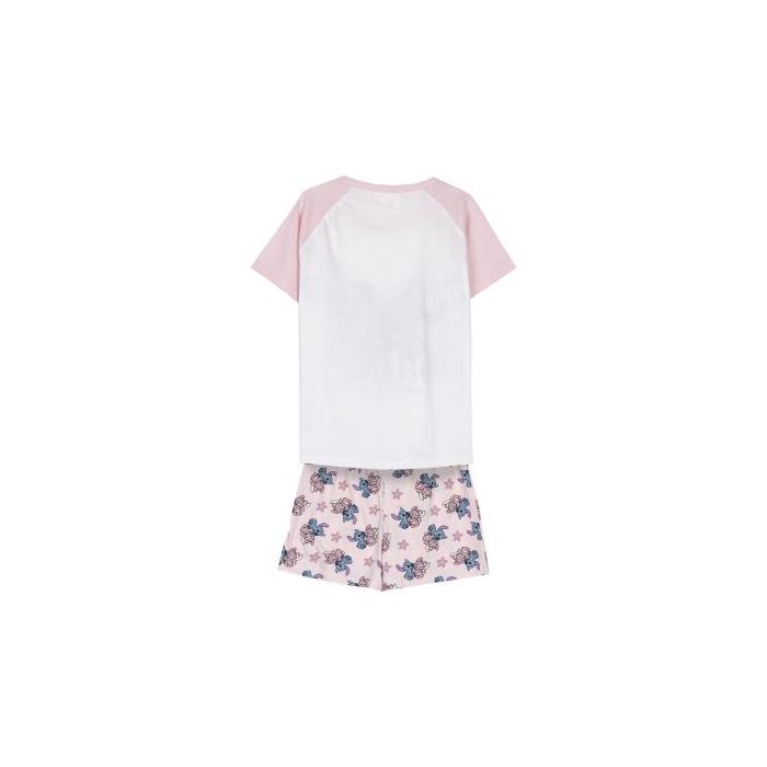 Pijama Corto Single Jersey Stitch Rosa 1