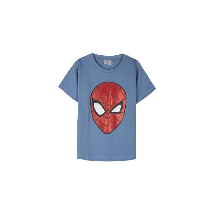 Camiseta Corta Single Jersey Spiderman Azul
