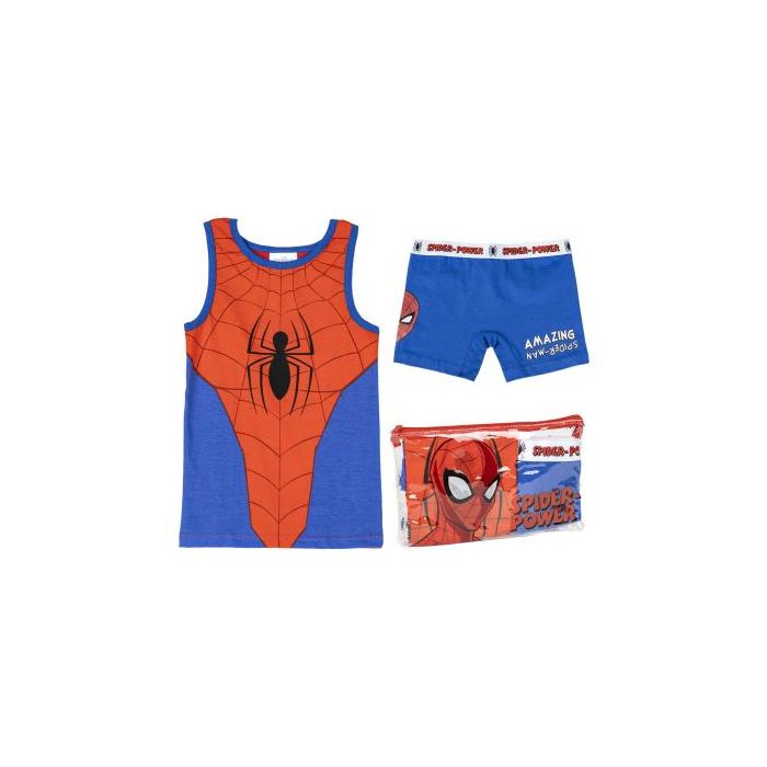 Pijama Tirantes Single Jersey Neceser Spiderman Azul 0