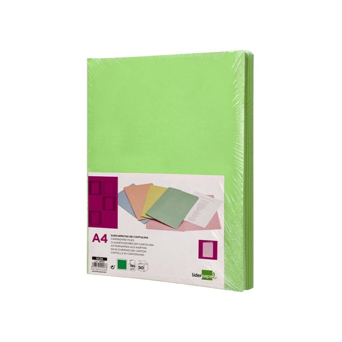 Subcarpeta Liderpapel Din A4 Verde Intenso 180 gr-M2 50 unidades 5