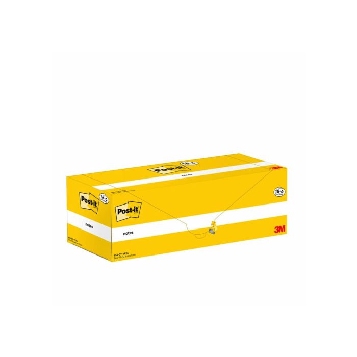 Pack 18+6 Blocs 100 Hojas Notas Adhesivas 76X76Mm Canary Yellow Caja Cartón 654-Cy-Vp24 Post-It 7100319213 1