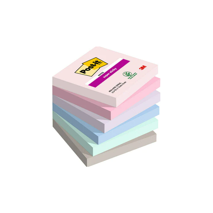 Pack 6 Blocs 90 Hojas Notas Adhesivas 76X76Mm Super Sticky Colección Soulful 654-6Ss-Soul Post-It 7100259204