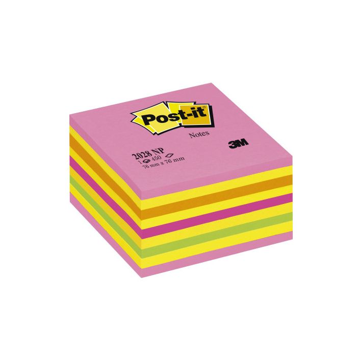 Post-It Cubo de notas multicolor 9x50 hojas 76x76 tonos rosa pastel
