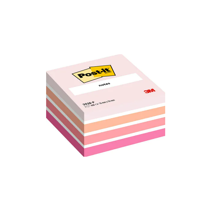 Post-It Cubo de notas multicolor 5x90 hojas 76x76 tonos rosa pastel