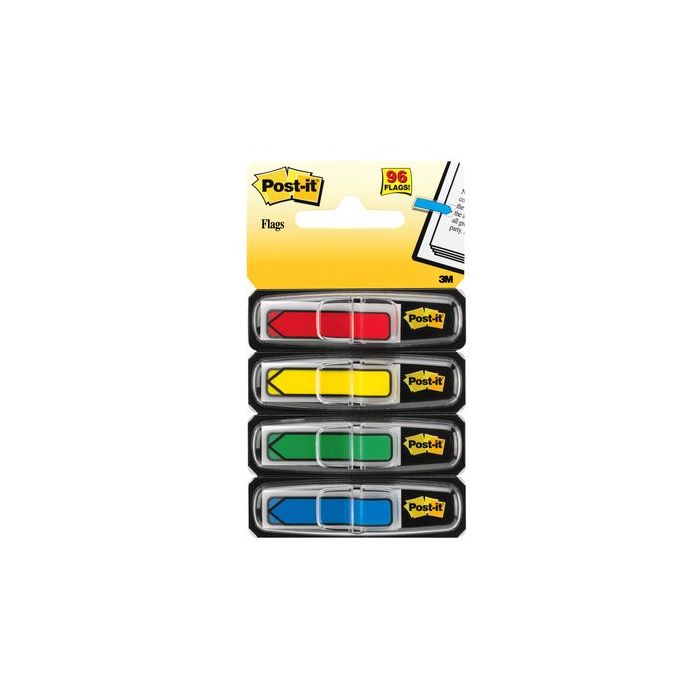 Post-It Index rojo, amarillo, verde, azul - 4 dispensadores std 4x24