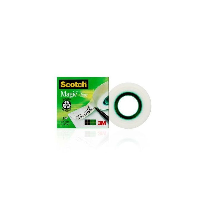 Scotch Magic cinta adhesiva invisible 508 rollo 19mm x 33mm caja individual 2