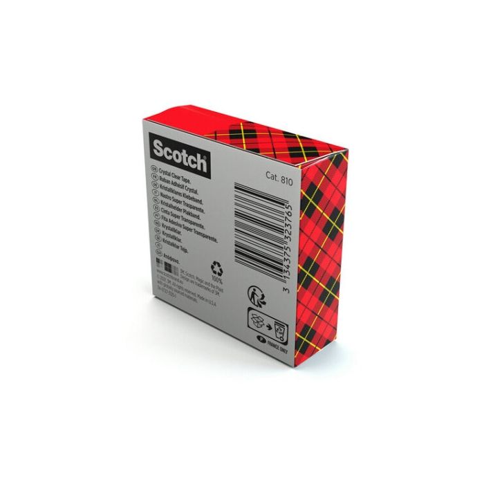 Scotch Cinta adhesiva 600 supertransparente crystal 19mm x 33m caja individual 3