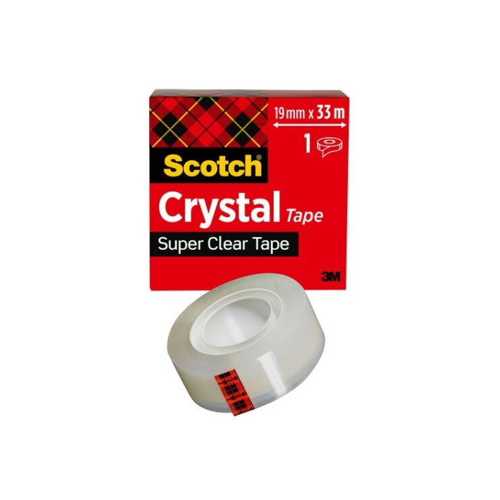 Scotch Cinta adhesiva 600 supertransparente crystal 19mm x 33m caja individual 4
