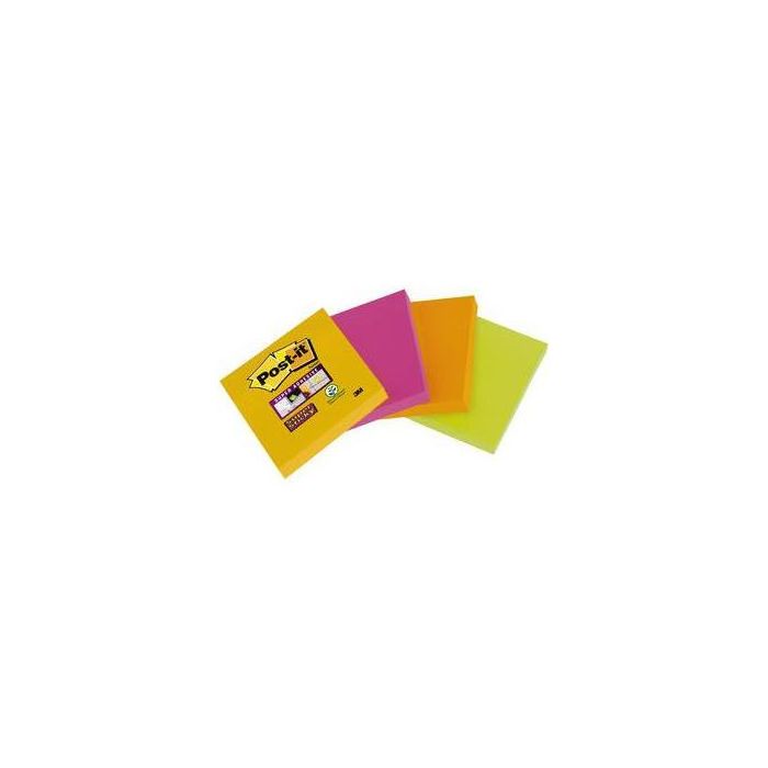 Pack 4 Blocs 45 Hojas Notas Adhesivas 47,6X47,6Mm Super Sticky Colores Surtidos 6910Sss-Ypog-Eu Post-It 7100172209