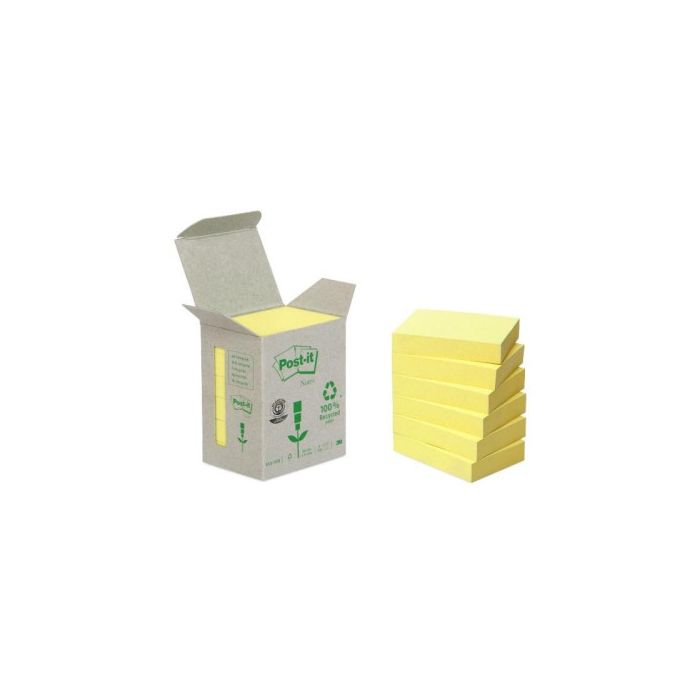 Post-it notas adhesivas recicladas canary yellow 38x51 6 blocs