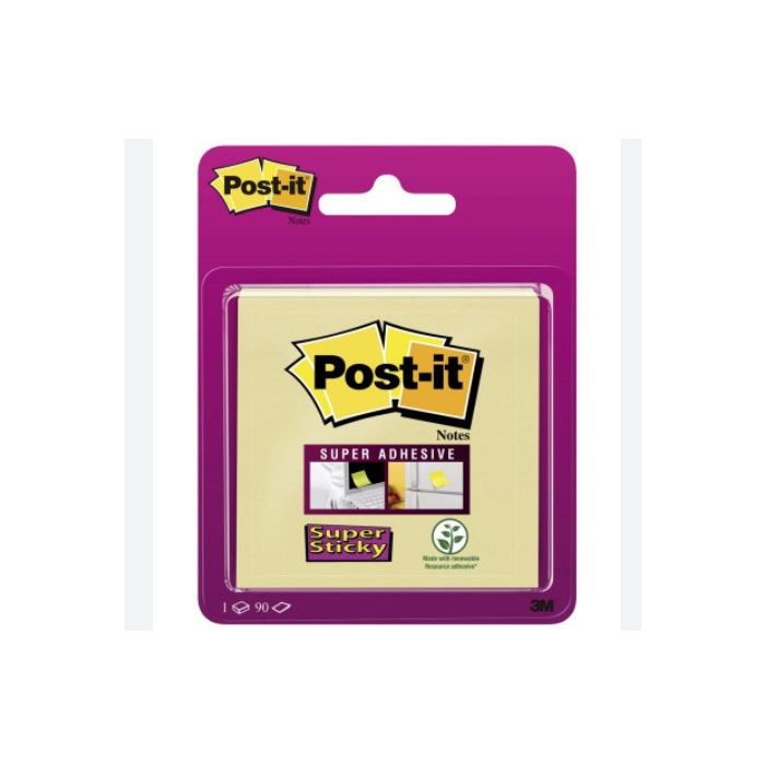 Blister Bloc 90 Hojas Notas Adhesivas 76X76Mm Super Sticky Canary Yellow 6920Ss-Cy-Eu Post-It 7100172338