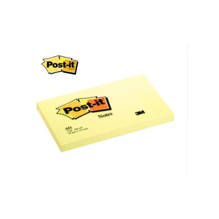 Bloc 100 Hojas Notas Adhesivas 76X127Mm Canary Yellow 6830-Cy-W10 Post-It 7100317839