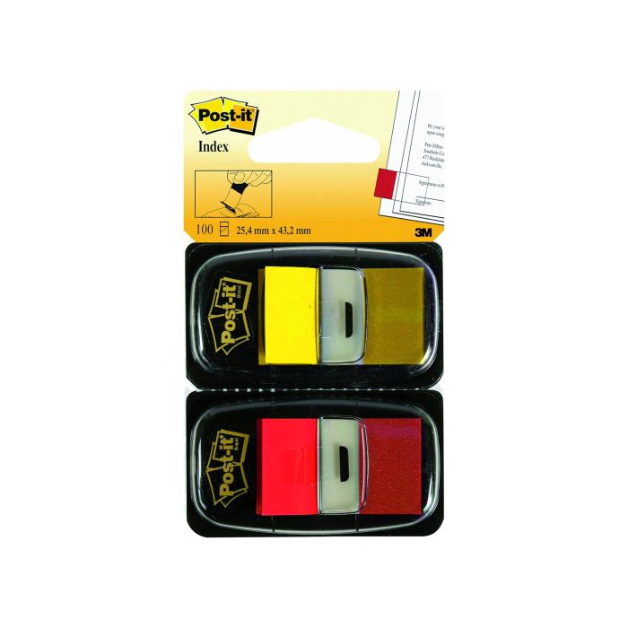 Pack 2 Dispensadores X 50 Marcadores Index 25,4X43,2Mm Colores Rojo/Amarillo 680-Ry2 Post-It 7000052571