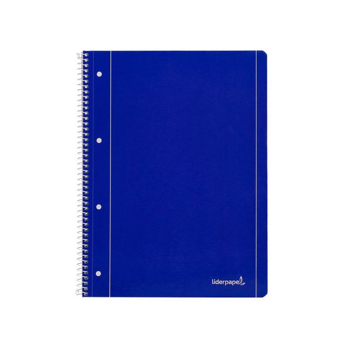 Cuaderno Espiral Liderpapel A4 Micro Serie Azul Tapa Blanda 80H 75 gr Liso Con Margen 4 Taladros Azul 5 unidades 2