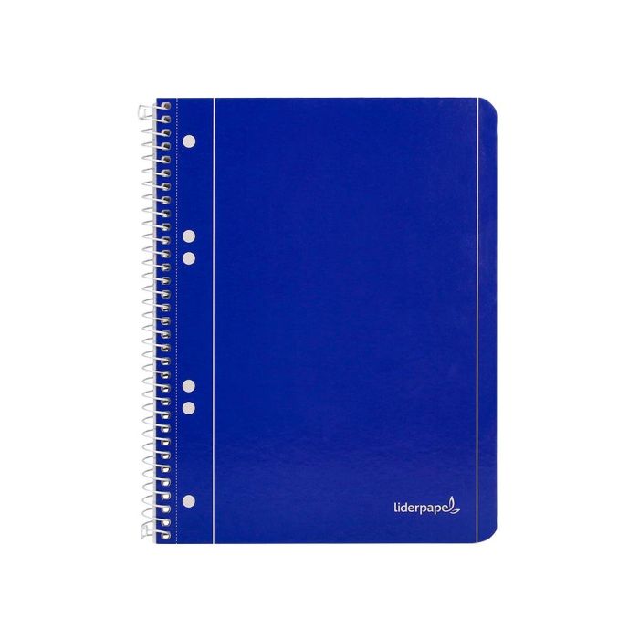 Cuaderno Espiral Liderpapel A5 Micro Serie Azul Tapa Blanda 80H 75 gr Cuadro5 mm 6 Taladros Azul 5 unidades 1