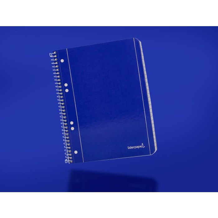 Cuaderno Espiral Liderpapel A5 Micro Serie Azul Tapa Blanda 80H 75 gr Cuadro5 mm 6 Taladros Azul 5 unidades 7