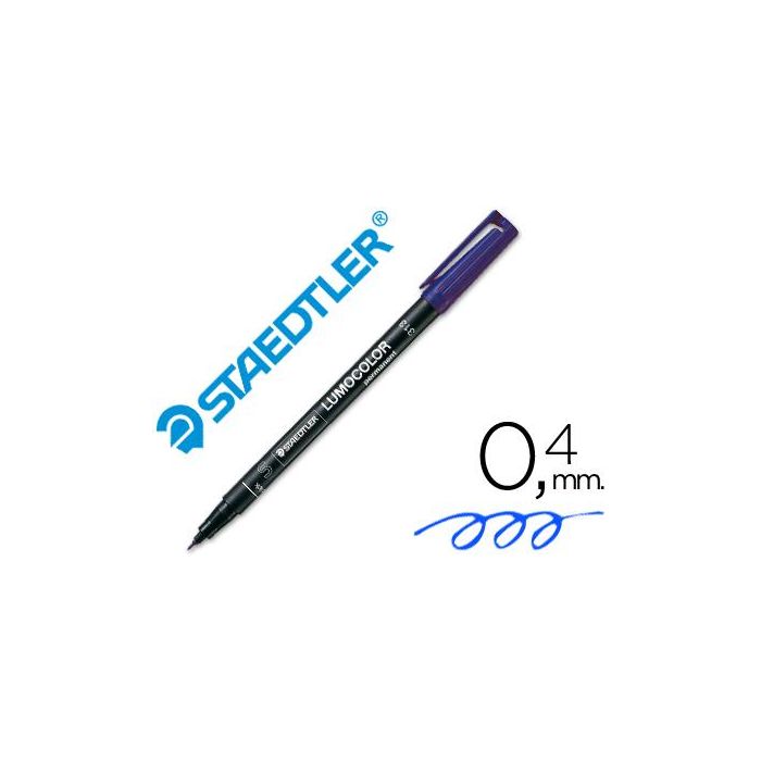 Rotulador Staedtler Lumocolor Retroproyeccion Punta De Fibra Permanente 313-3 Azul Punta Super Fina Redonda 0.4 mm 10 unidades