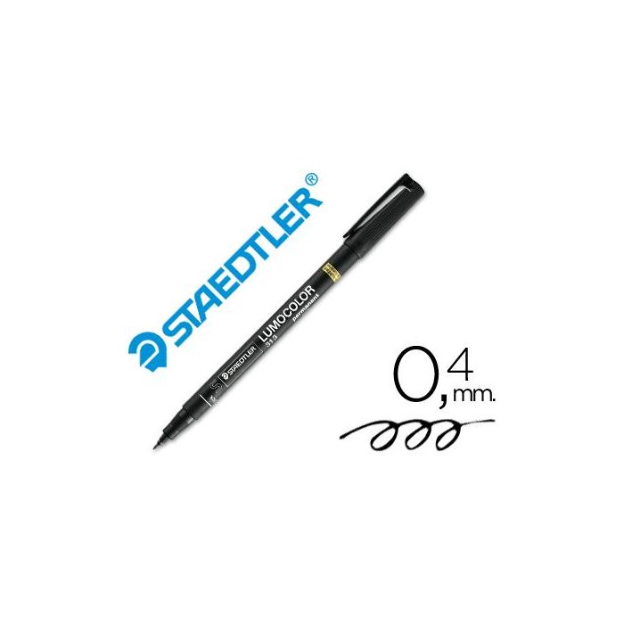 Rotulador Staedtler Lumocolor Retroproyeccion Punta De Fibra Permanente 313-9 Negro Punta Super Fina Redonda 0.4 mm 10 unidades