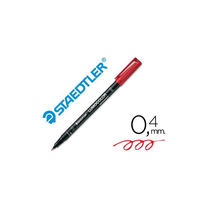 Rotulador Staedtler Lumocolor Retroproyeccion Punta De Fibra Permanente 313-2 Rojo Punta Super Fina Redonda 0.4 mm 10 unidades