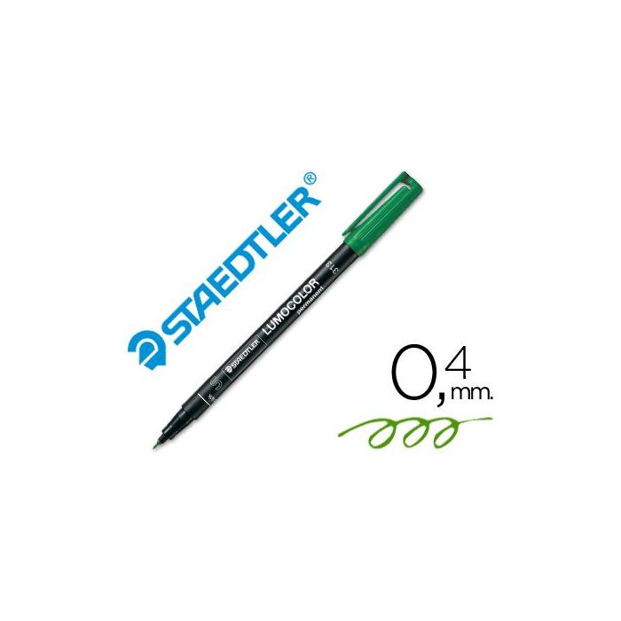 Rotulador Staedtler Lumocolor Retroproyeccion Punta De Fibra Permanente 313-5 Verde Punta Super Fina Redonda 0.4 mm 10 unidades