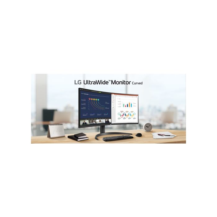 LG Monitor (34WR55QC-B) Curvo Ultrawide 34" / Pantalla Wqhd Hdr10 / 3440 X 1440 / Frecuencia 100 Hz / Usb Type-C / Negro 7