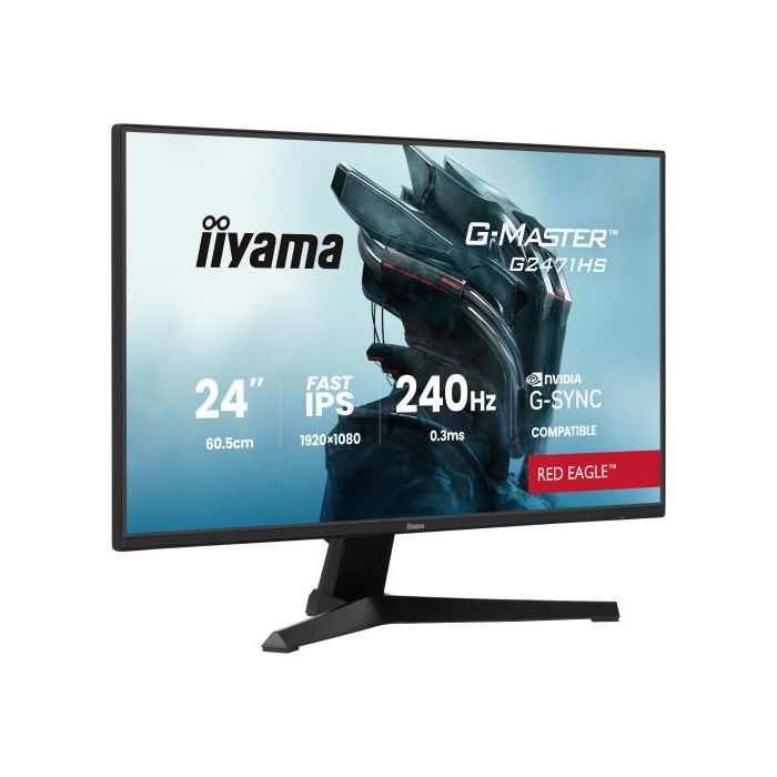 Monitor Iiyama 24 Pulgadas Resolución Full Hd (1920X1080), Panel Ips, 0,8 Ms (Mprt), 165 Hz, Brillo 250, Contraste 1100:1, Hdmi, Displayport, Usb Hub, Altavoces 2 × 2W, Flicker-Free, Low Blue Light, Free Sync, Black Tuner. 2