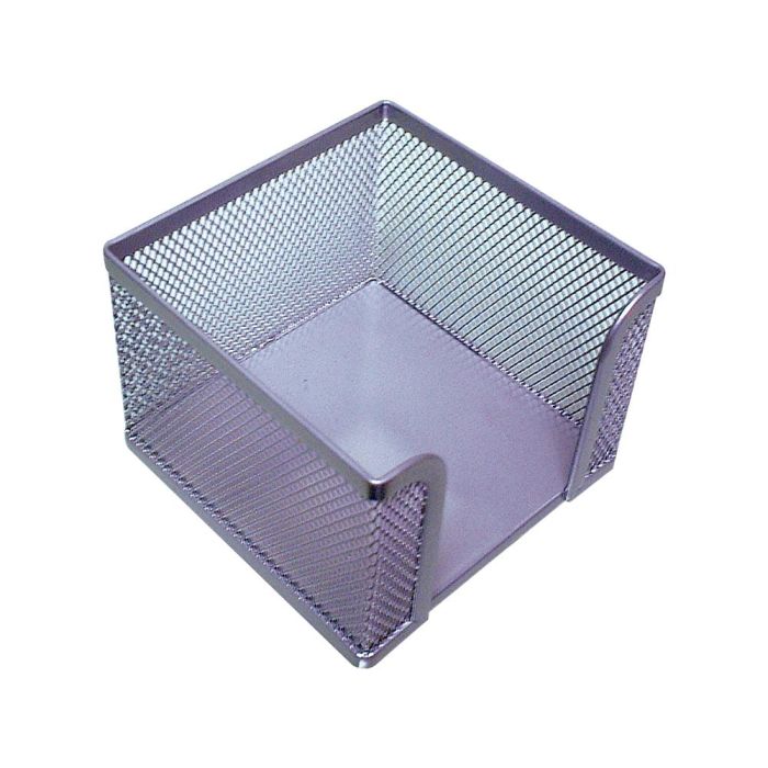 Soporte Taco De Papel Q-Connect Metalico Rejilla Plata 95x95X80 mm 1