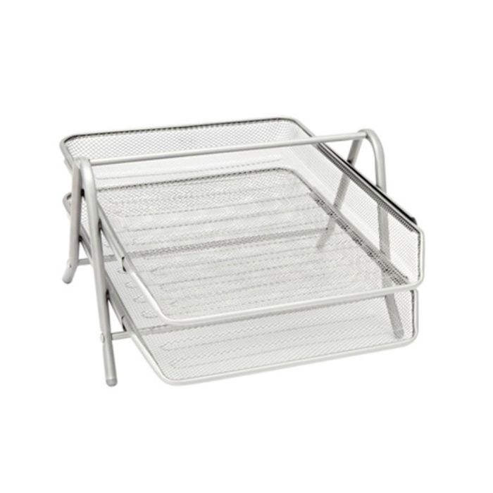 Bandeja Sobremesa Metalica Q-Connect Rejilla Gxa100 Plata2 Bandejas Movibles 300x185X 350 mm 1