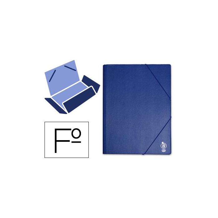 Carpeta Liderpapel Gomas Folio Solapas Plastico Azul