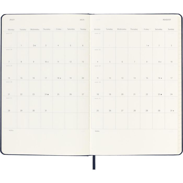 Agenda 18 Meses 2024-2025 Semanal L (13 X 21 Cm) Azul Zafiro Tapa Dura Moleskine DHB2018WN3Y25 2