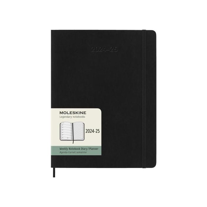 Agenda 18 Meses 2024-2025 Semanal XL (19 X 25 Cm) Negra Tapa Blanda Moleskine DSB18WN4Y25