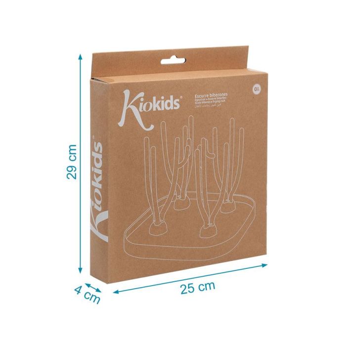 KioKids Escurre Biberones Desmontable Soporte de Secado para Biberones y Accesorios de Bebé Gris Compacto y Apto para Lavavajillas 3
